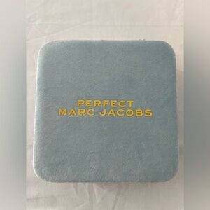 Marc Jacobs Light Blue Velvet Jewelry Box with Gold Lettering